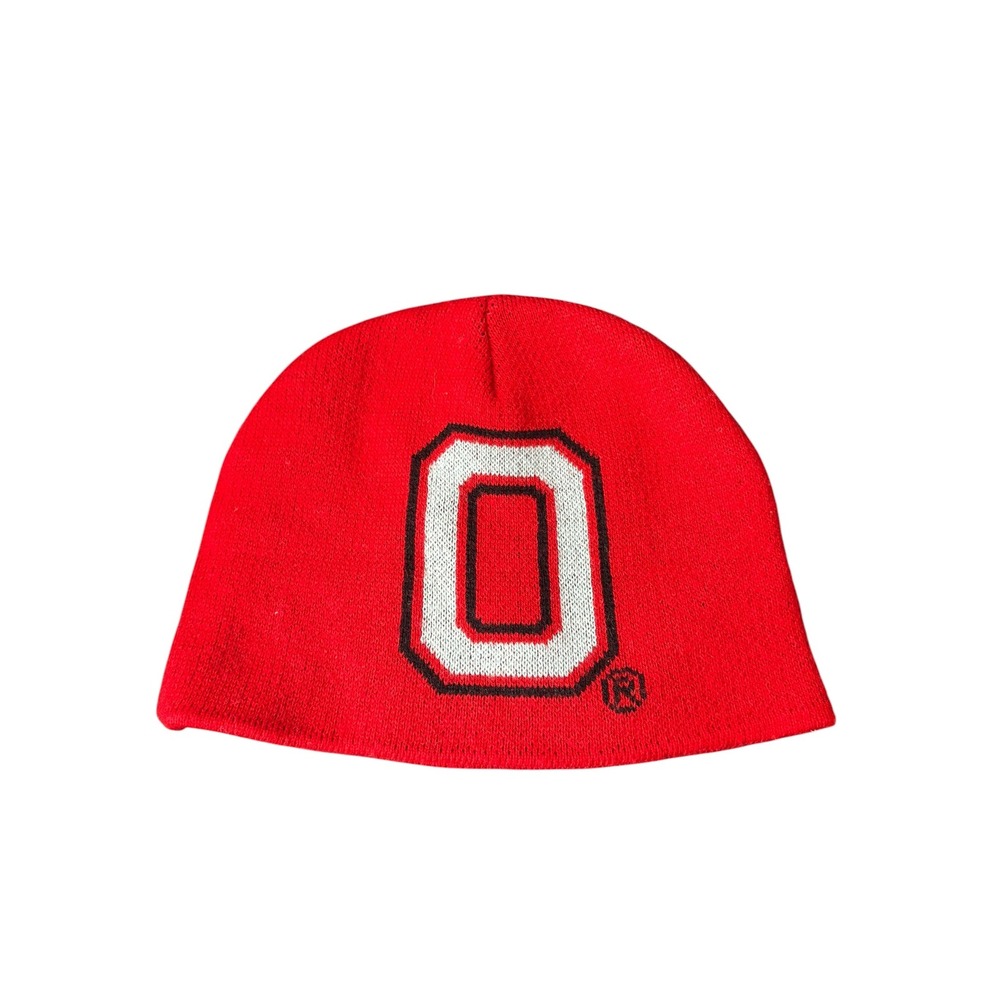 Ohio State Buckeyes Knit Beanie Hat Red OSU Block O Logo‎ Adult Winter Cap